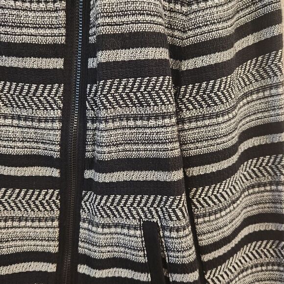 Lou & Grey Moto Zip Up Sweater Jacket XXL Women's Black White - Picture 6 of 6